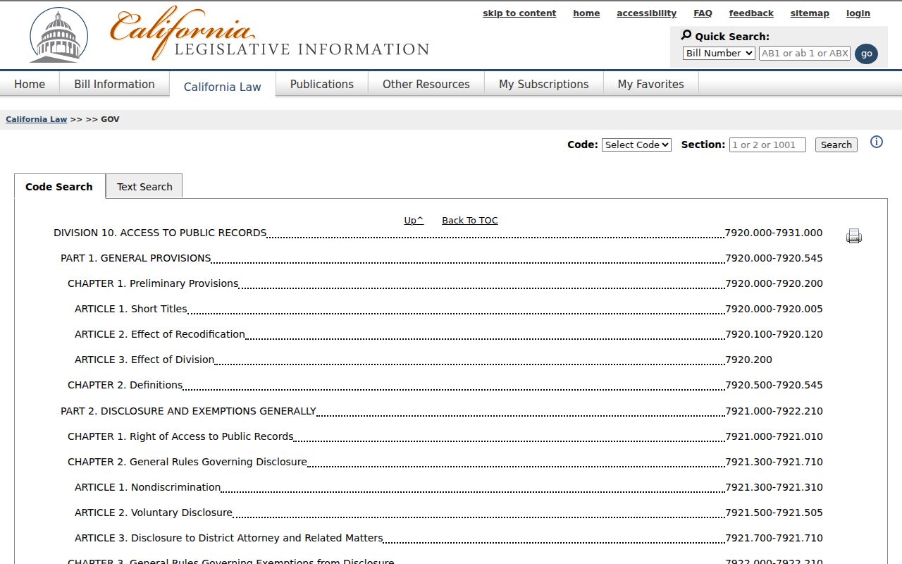 Daly City public records California Public Records Act codification